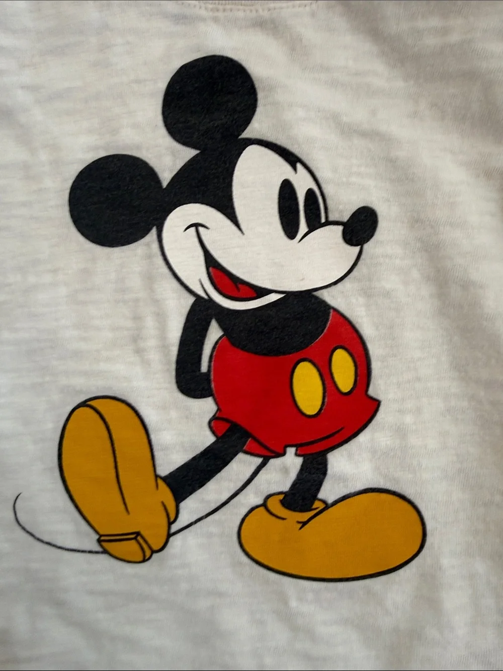 GAP White Mickey Mouse Graphic Tee with Red & Yellow Accents